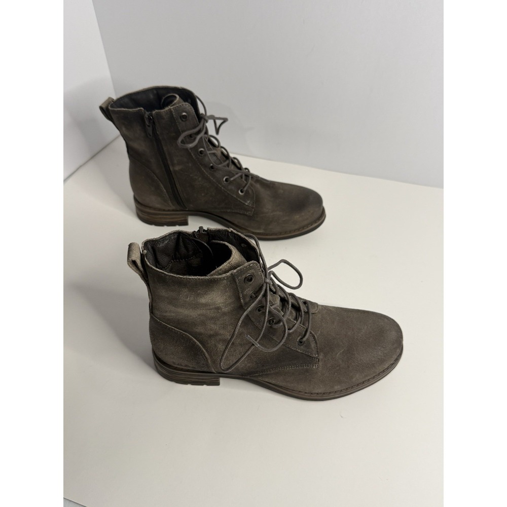 Taos Boot Camp Boots Womens 38 US 7 7.5 Smoke Grey Rugged Suede Comfort ZipAnkle - Picture 6 of 10